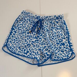 Blue Leopard Print Women's Shorts